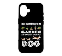 Carcasa para iPhone 16 Solo Quiero Trabajar en mi jardín y Pasar el rato con mi Perro