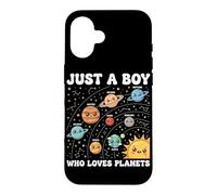 Carcasa para iPhone 16 Solo un niño Que ama los Planetas Sistema Solar Astronomía Espacio