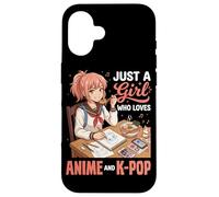 Carcasa para iPhone 16 Solo una Chica Que ama el Anime y el Artista de K-Pop