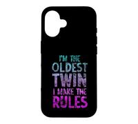 Carcasa para iPhone 16 Soy el Gemelo más Viejo Que Hago Las Reglas Hermano Hermana Divertido