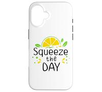 Carcasa para iPhone 16 Squeeze The Day Sign,Lemon Decor When Life Gives You Lemons