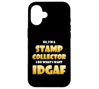 Carcasa para iPhone 16 Stamp Collector Idgaf Rarest US/British Stamp Collections