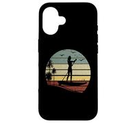 Carcasa para iPhone 16 Stand Up Paddle Board - Retro Sunset Water Sports Sup Girl