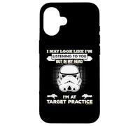 Carcasa para iPhone 16 Stormtrooper In My Head I'm At Target Lema de práctica