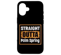 Carcasa para iPhone 16 Straight Outta Palm Spring USA Retro Envejecido Vintage