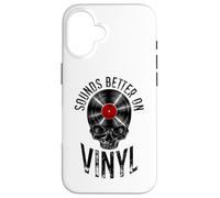 Carcasa para iPhone 16 Suena Mejor en coleccionista de Discos de Vinilo Retro Vintage Calavera