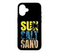 Carcasa para iPhone 16 Sun Salt Sand - Viaje Familiar a la Playa Palmeras Playa de Vacaciones