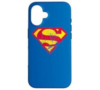 Carcasa para iPhone 16 Superman Classic Yello & Red Logo Distressed