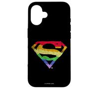 Carcasa para iPhone 16 Superman Rough Rainbow Pride Logo