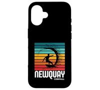 Carcasa para iPhone 16 Surf Newquay Cornwall Playa Vintage Retro Surf