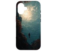 Carcasa para iPhone 16 Surrealista Ascension - Figura Flotante Cielo Luminoso diseño artístico