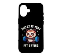 Carcasa para iPhone 16 Sweat Is Just Fat Crying Panda Gym Workout