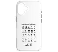 Carcasa para iPhone 16 Tabla de apuestas de Aleph para Aprender Idiomas Yiddish del Alfabeto Hebreo