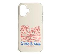 Carcasa para iPhone 16 Take It Easy Coastal Vibes Beach Palm Tree Summer