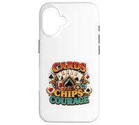 Carcasa para iPhone 16 Tarjetas Fichas Coraje Poker Mindset Style