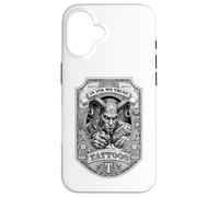 Carcasa para iPhone 16 Tatuaje Tatuaje Diablo Tatuador Billete Dinero Divertido Satán