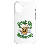Carcasa para iPhone 16 Taza de Cerveza con Texto en inglés Drink Up Buttercup