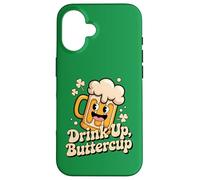 Carcasa para iPhone 16 Taza de Cerveza con Texto en inglés Drink Up Buttercup