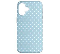 Carcasa para iPhone 16 Teal Blue Polka Dot Stylish Polkadots
