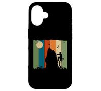Carcasa para iPhone 16 Tema Retro de Aventura de alpinista y pájaros