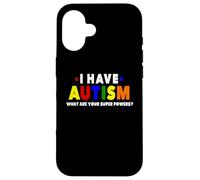 Carcasa para iPhone 16 Tengo Autismo ¿Cuáles Son Tus superpoderes Conciencia sobre el Autismo