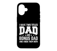 Carcasa para iPhone 16 Tengo Dos títulos papá y papá Extra y yo rockeo Ambos