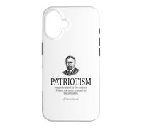 Carcasa para iPhone 16 Theodore Roosevelt Patriotismo Cita Impresión Negra