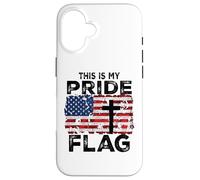 Carcasa para iPhone 16 This Is My Pride Flag Jesus Cross USA American 4 of July