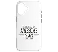 Carcasa para iPhone 16 This Is What An Awesome Abba Looks Like Camisa Hebrea para Papá