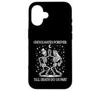 Carcasa para iPhone 16 Till Death Do Us Part Esqueleto Novia Novio Pareja Coincidencia