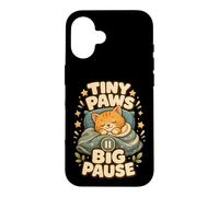 Carcasa para iPhone 16 Tiny Paws Big Pause Gato Siesta Calma