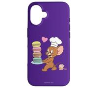 Carcasa para iPhone 16 Tom and Jerry Macaron Love