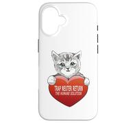 Carcasa para iPhone 16 Trap Neuter Return (TNR) The Humane Solution, corazón de Gato, Amor
