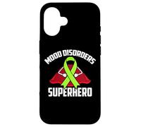 Carcasa para iPhone 16 Trastornos del Estado de ánimo Superhero Warrior Fighter Cinta Verde Lima