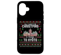 Carcasa para iPhone 16 Travel To Kyoto Japón Pagoda Christmas Ugly Xmas Sweater