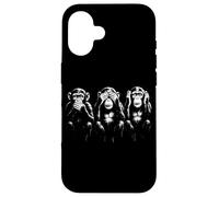 Carcasa para iPhone 16 Tres Monos sabios | Arte de la Plantilla - Speak See Hear No Evil