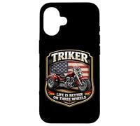 Carcasa para iPhone 16 Triker Life Is Better On Three Wheels Motorbike Biker USA