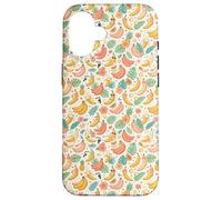 Carcasa para iPhone 16 Tropical Banana Pattern Fruit Floral Beach Aesthetic