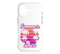 Carcasa para iPhone 16 Tropical Vibes Beach Sunset Palms Retro Summer Energy