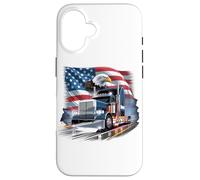 Carcasa para iPhone 16 Truck Driver Trucker Camiseta Hombre Papá Big Rig American