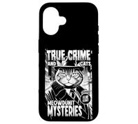 Carcasa para iPhone 16 True Crime and Cats Meowdunit Mysteries, Divertido Amante de los Gatos