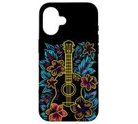 Carcasa para iPhone 16 Ukelele Hawaii Music Retro Look