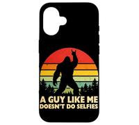 Carcasa para iPhone 16 Un Chico como yo no Hace Selfies Bigfoot Sasquatch Rock On