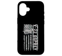 Carcasa para iPhone 16 V-22 Osprey Bandera Americana Helicóptero Militar Camo V22