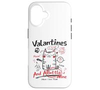 Carcasa para iPhone 16 Valentines Is A Cat and A Bottle of Wine Cause I Love Them