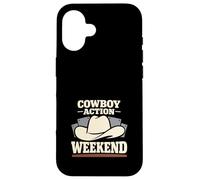 Carcasa para iPhone 16 Vaquero Acción Disparos Vaquero Acción Shooter Western Match
