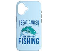 Carcasa para iPhone 16 Vencí al cáncer Ahora voy a Pescar