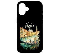 Carcasa para iPhone 16 Venecia Góndola Italia Viaje Souvenir Acuarela