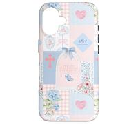 Carcasa para iPhone 16 Verso bíblico Rosa Pastel Cristiano fe Religiosa Floral