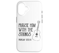 Carcasa para iPhone 16 Verso de la Biblia para guitarristas Cristianos